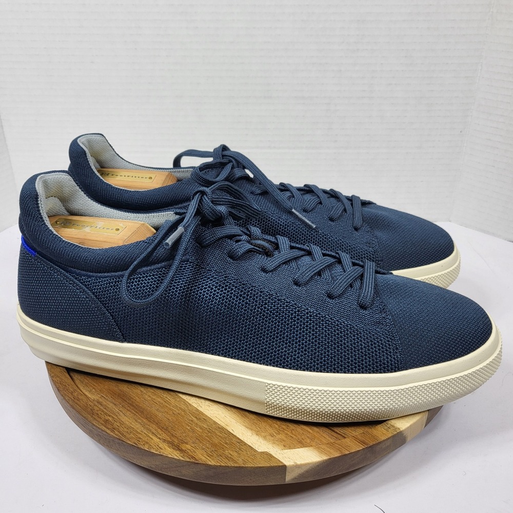 Rothy's Men's 11 Women's 12.5 RS01 Navy Blue Knit Lace Up Sneakers rPET NWOB‎